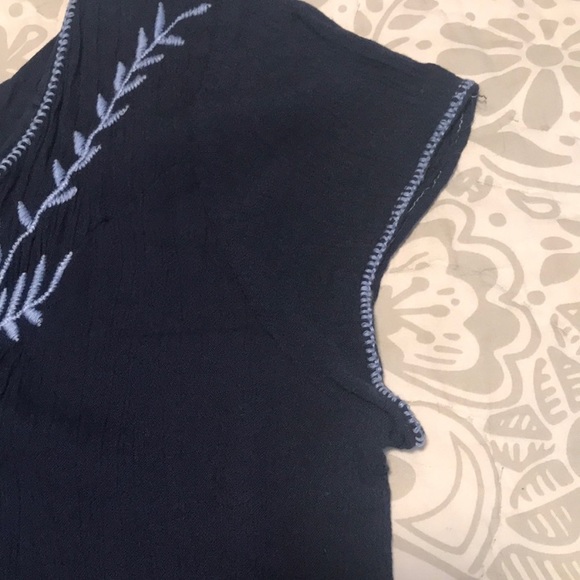 Cable & Gauge Navy Embroidered Dress M Medium - Picture 4 of 4